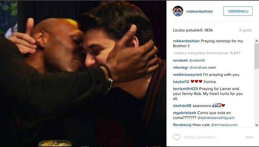 Rob Kardashian prosi o modlitwę za Lamara Odona