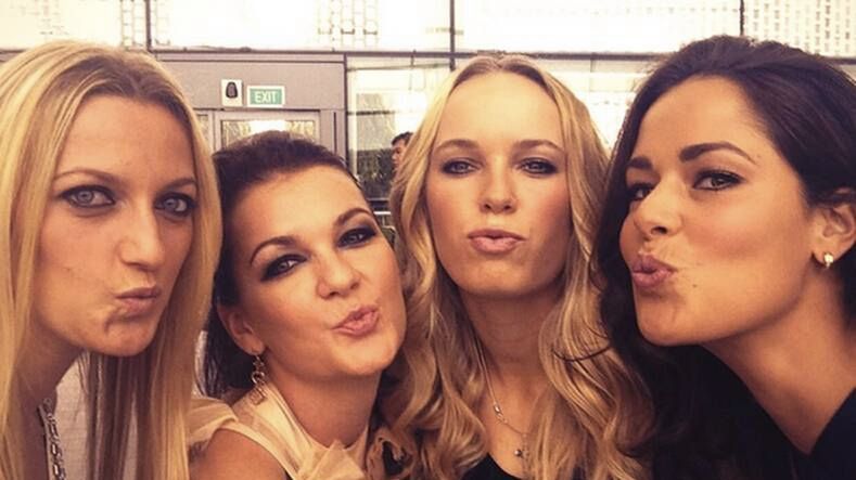 Petra Kvitova, Agnieszka Radwańska, Caroline Wozniacki, Ana Ivanovic,
Turniej WTA Finals 2014 Singapur
Fotografia: screen z Twitter.com