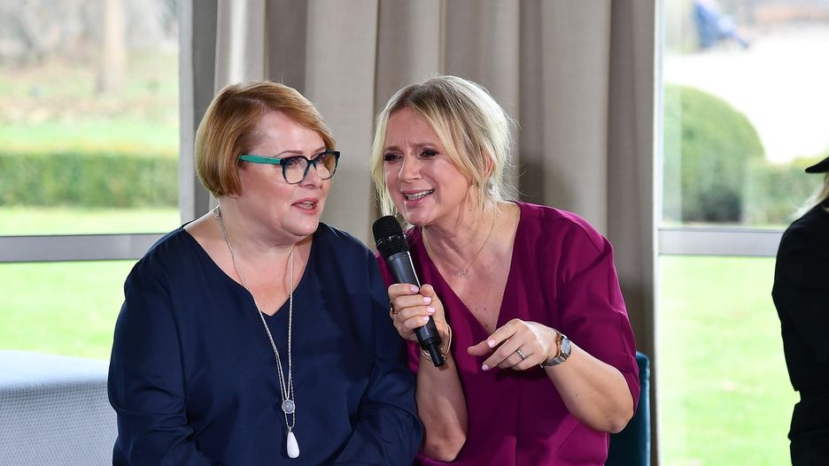 Ilona Łepkowska i Marzena Rogalska na konferencji prasowej filmu "Miszmasz czyli kogel-mogel 3"