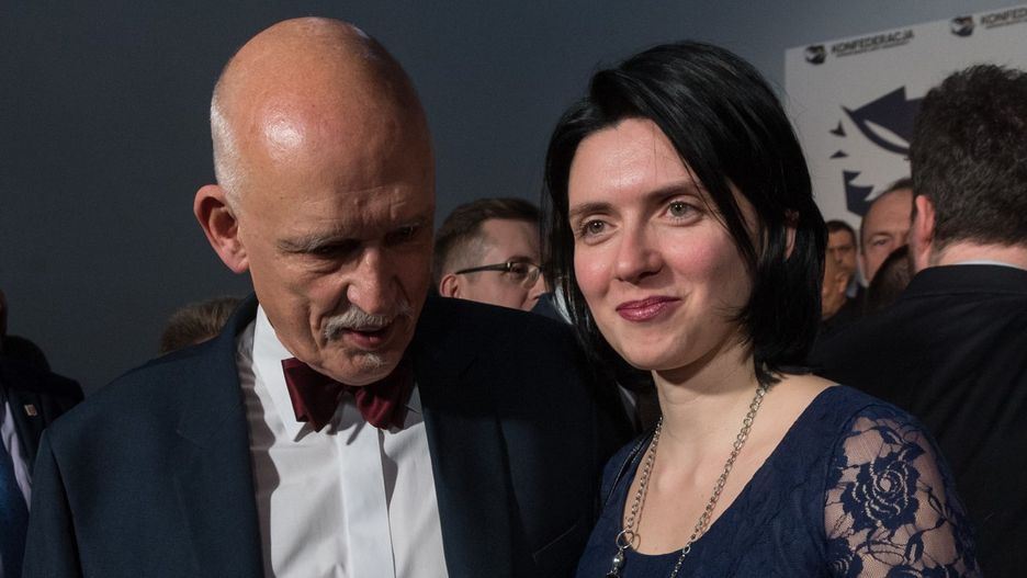 Janusz Korwin-Mikke i Dominika Sibiga wzięli ślub w 2016 r.