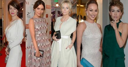 Agnieszka Szulim, Maja Ostaszewska i Weronika Książkiewicz w bieli, Marta Żmuda-Trzebiatowska w srebrno-różowej sukience, a Olga Bołądź w pięknej zielonej kreacji [dużo zdjęć]