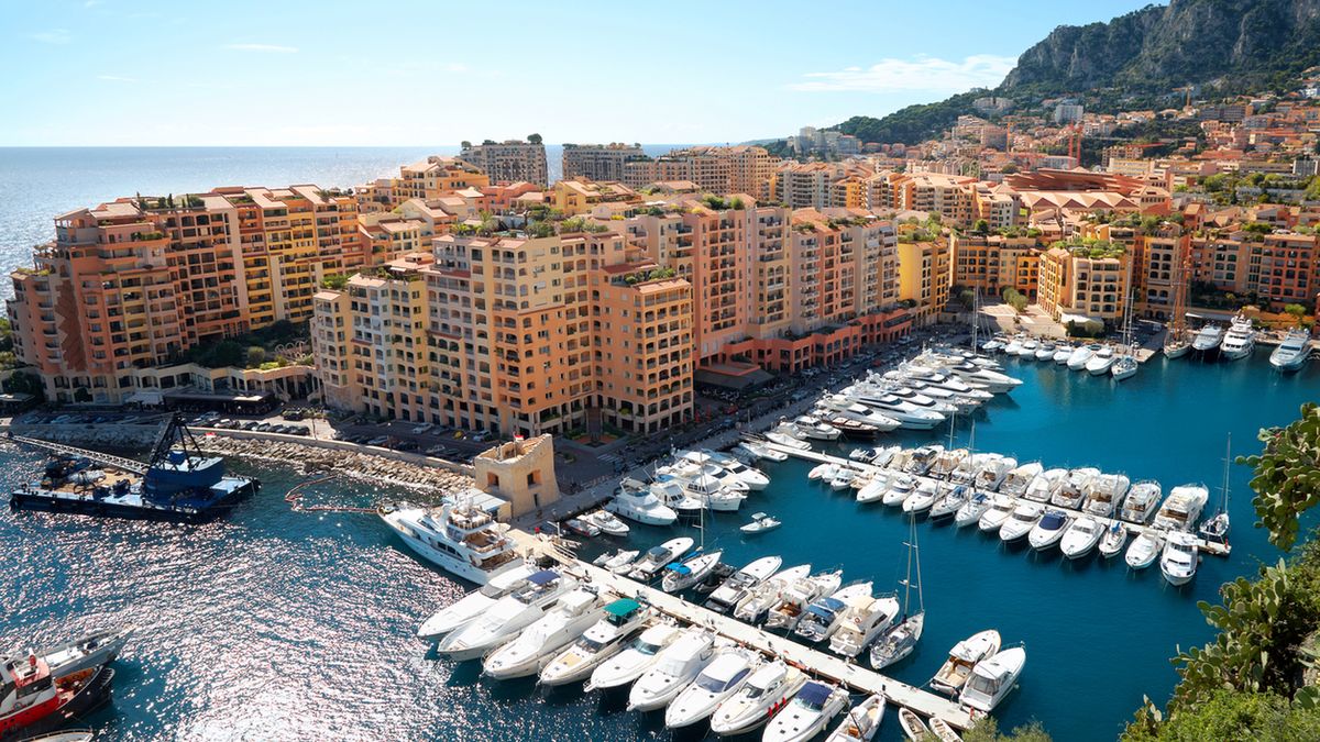 View of luxury yachts in harbor of Monaco. 