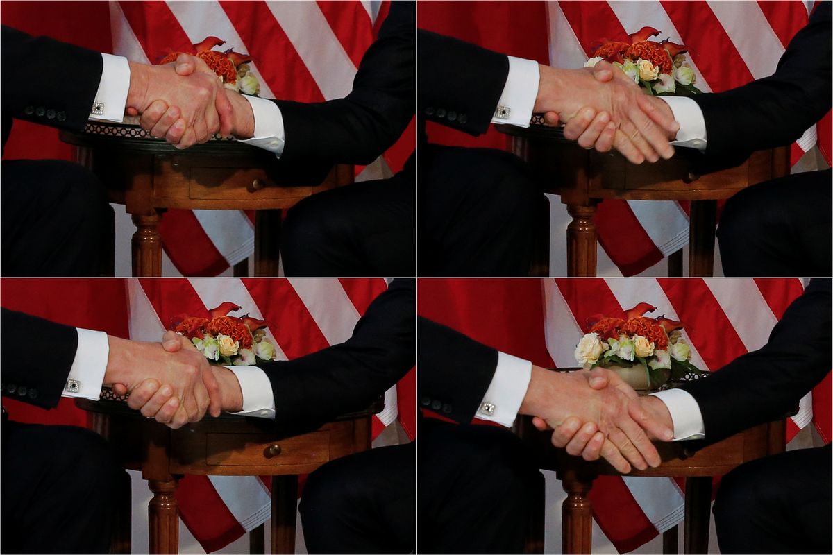 Macron o uścisku dłoni z Trumpem: "To był moment prawdy"