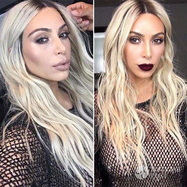 Kim Kardashian blondynką - fryzura 2017