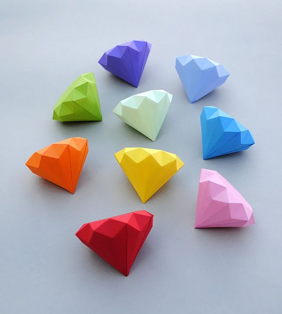 3D Paper Diamonds