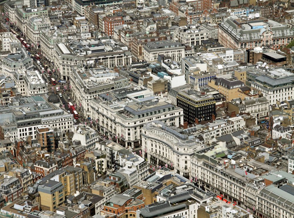 Widok z lotu ptaka na Oxford Street 