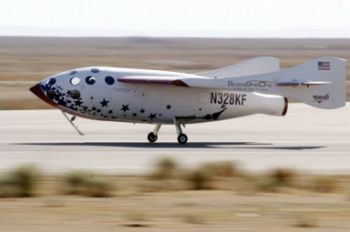 SpaceShipOne bezpiecznie wylądował na pustyni Mojave