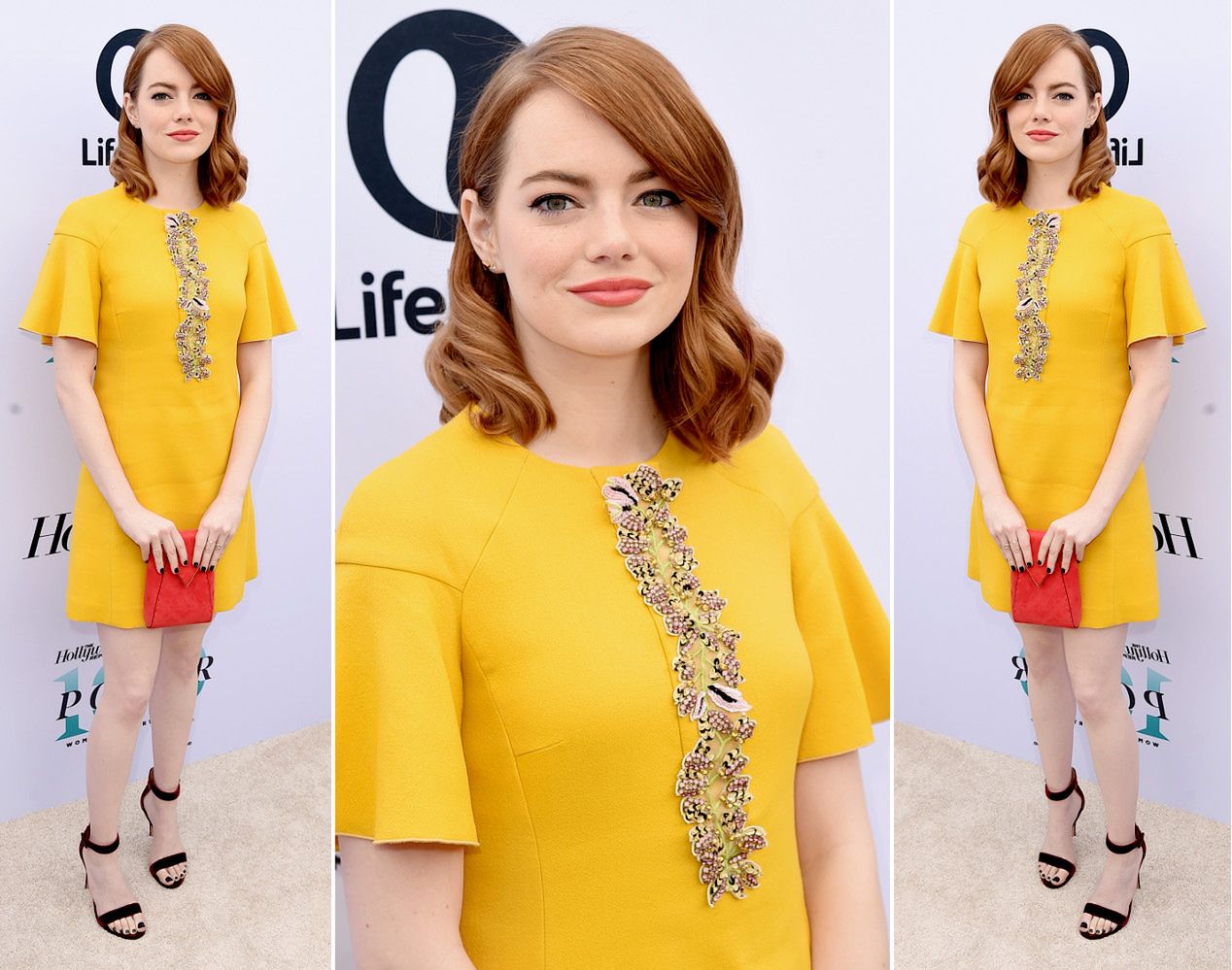 LOOK OF THE DAY: Emma Stone w słonecznej sukience retro