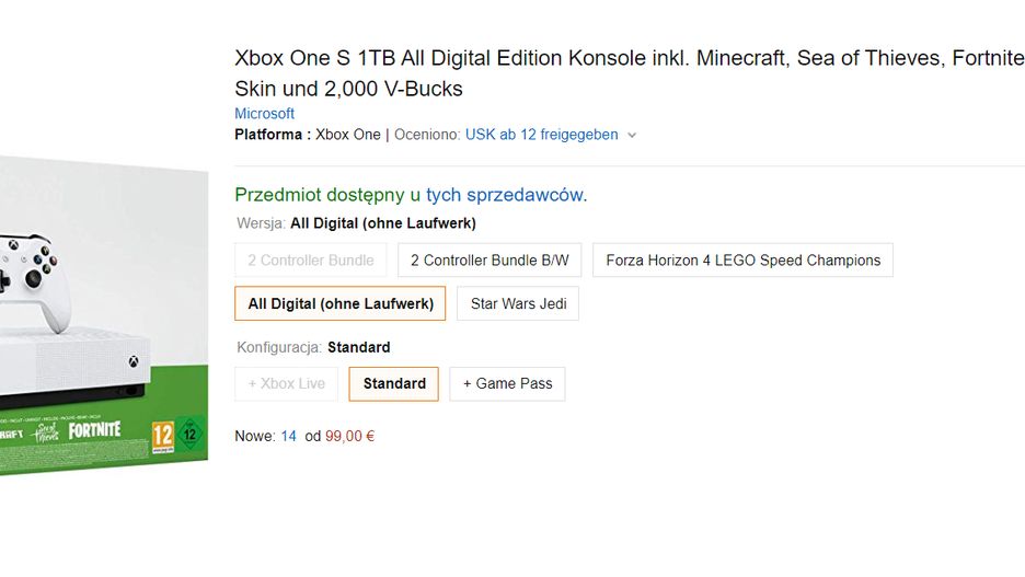 Xbox One S za ok. 400 zł!