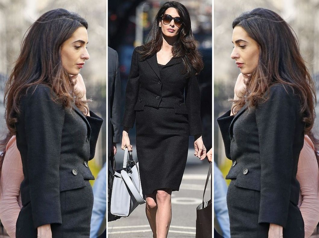 LOOK OF THE DAY: Amal Clooney w czarnej garsonce