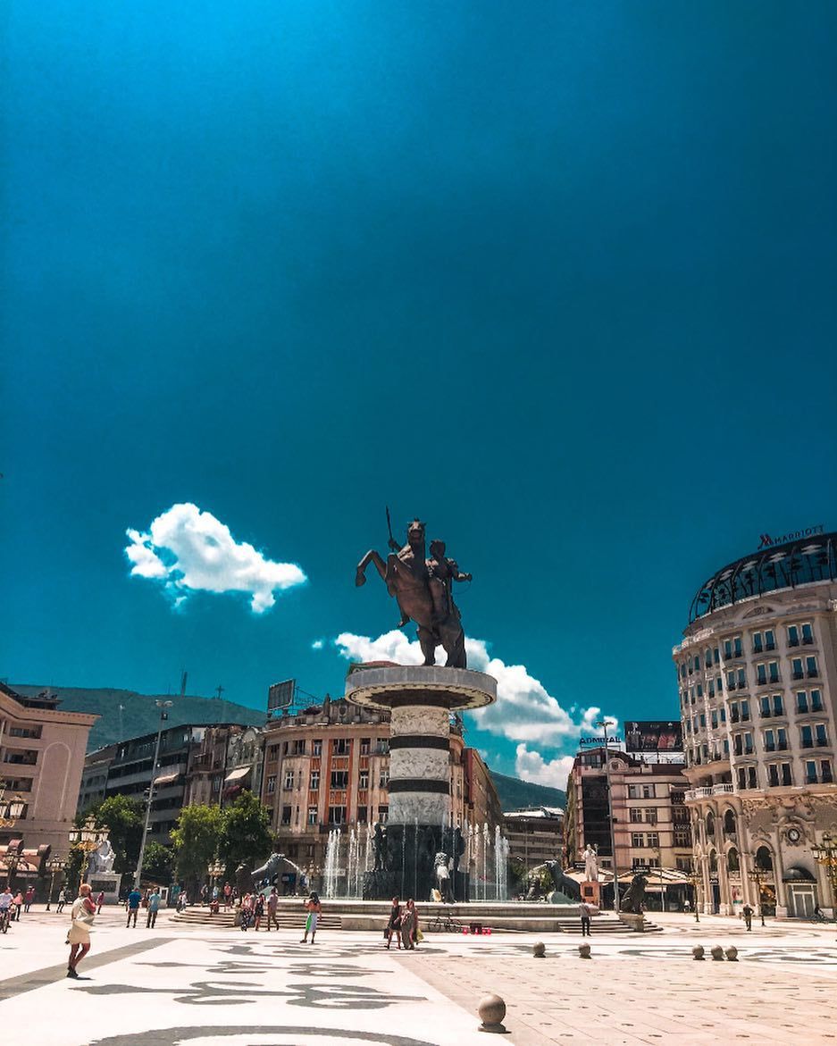 Pomnik Aleksandra Wielkiego w Skopje w Macedonii 