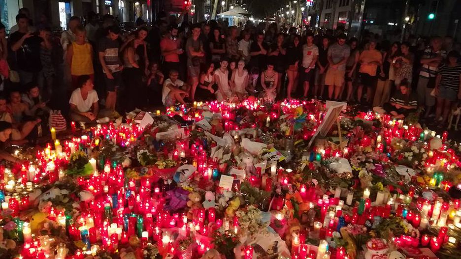 Miejsce zamachu w Barcelonie