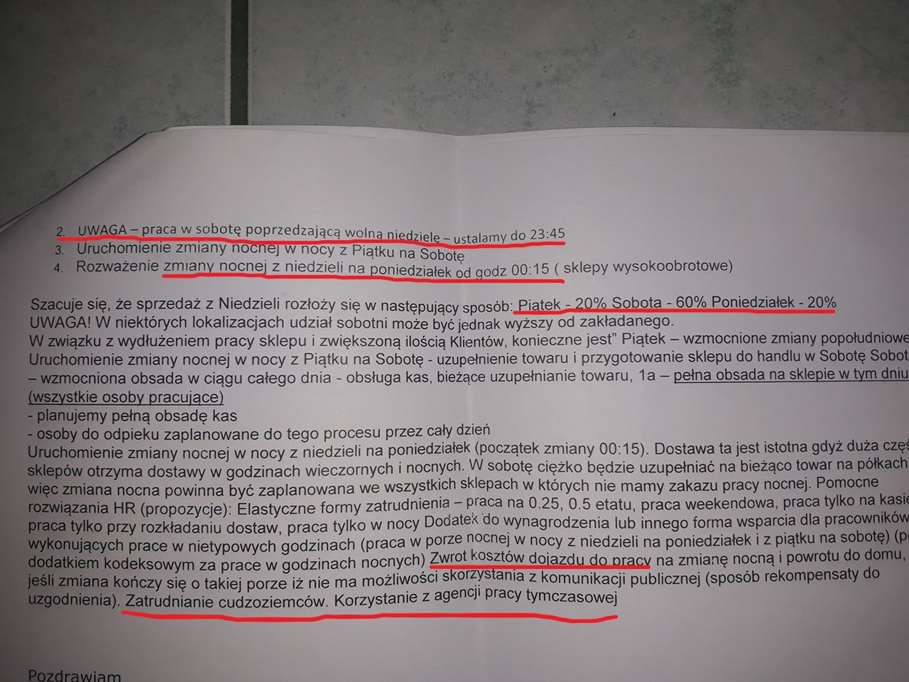Pismo, które otrzymali kierownicy sklepów Biedronka 