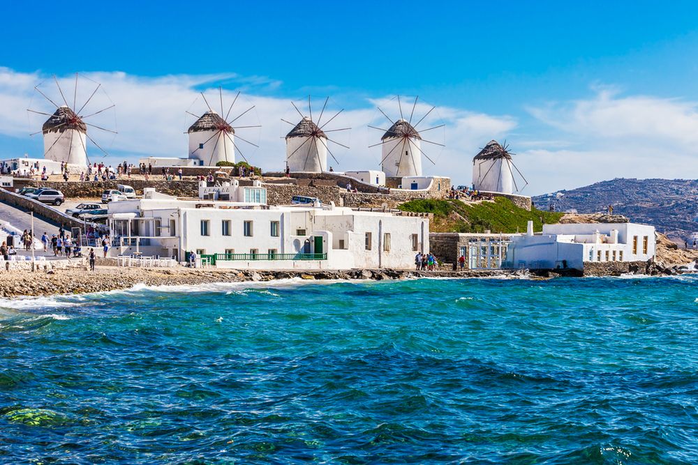 Wiatraki to najbardziej rozpoznawalna część wyspy Mykonos