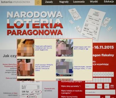Atak na rządową stronę Loterii Paragonowej. Wyświetla się porno