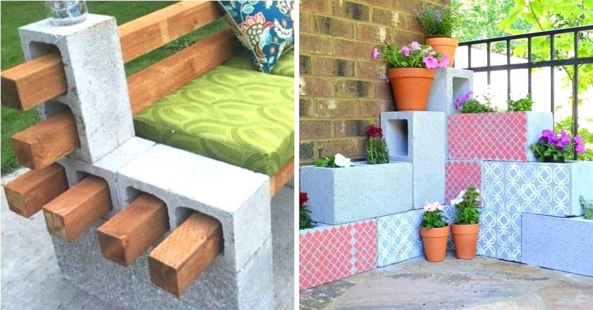 17 niezwykłych pomysłów na wykorzystanie bloczków betonowych w domu i ogrodzie