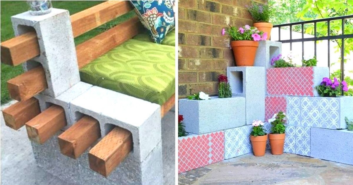 17 niezwykłych pomysłów na wykorzystanie bloczków betonowych w domu i ogrodzie
