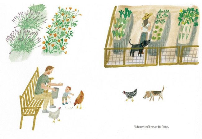 Ilustracja z książki The Bench napisanej przez Meghan Markle