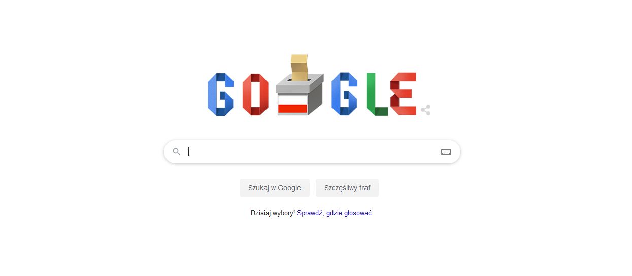 Wybory parlamentarne 2019 w Google Doodle. Logo przypomina o głosowaniu