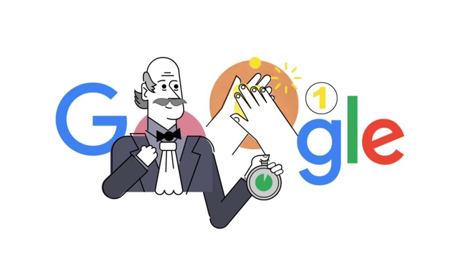 Ignaz Semmelweis bohaterem Google Doodle. Historyczna postać pokazuje jak myć ręce