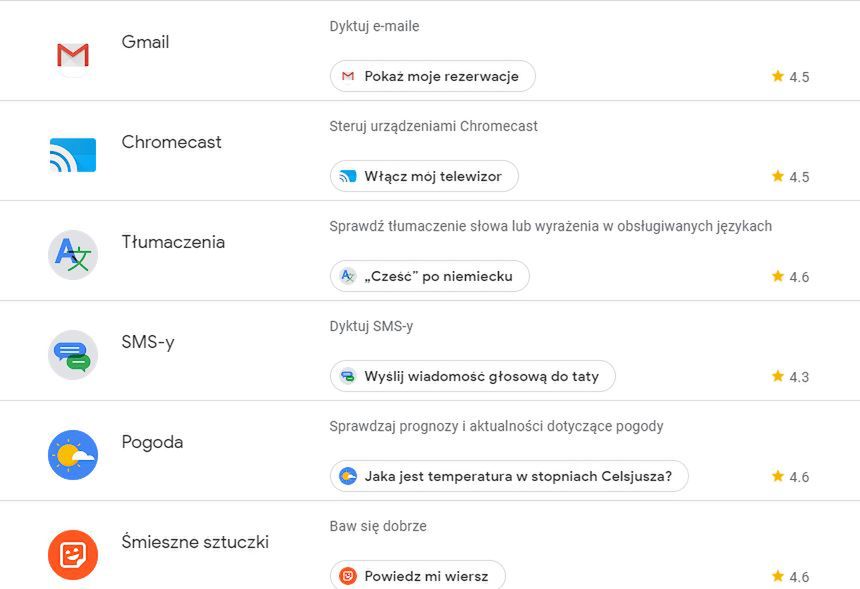 Asystent Google w Polsce. Zobacz pełną listę zewnętrznych aplikacji oraz usług