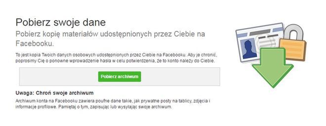 pobierz swoje dane z facebooka 
