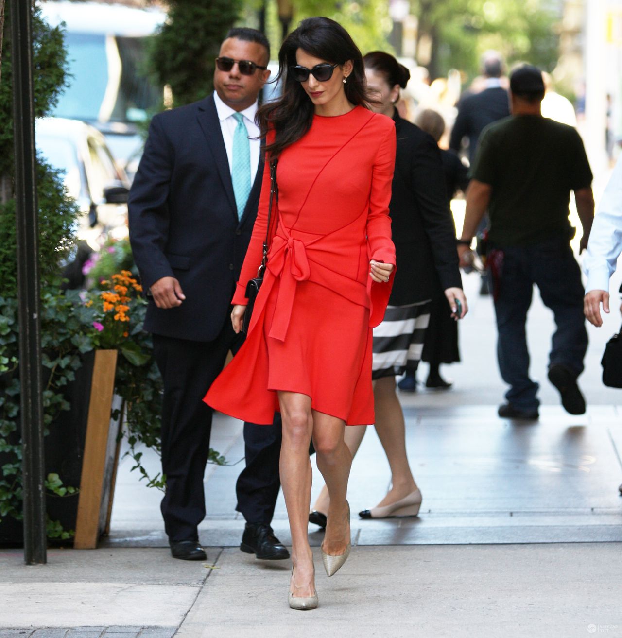157462, Amal Clooney seen out in red on her way to the United Nations Uptown in NYC. New York, New York - Thursday September 22, 2016. Photograph: © Brian Flannery, PacificCoastNews. Los Angeles Office (PCN): +1 310.822.0419 UK Office (Photoshot): +44 (0) 20 7421 6000