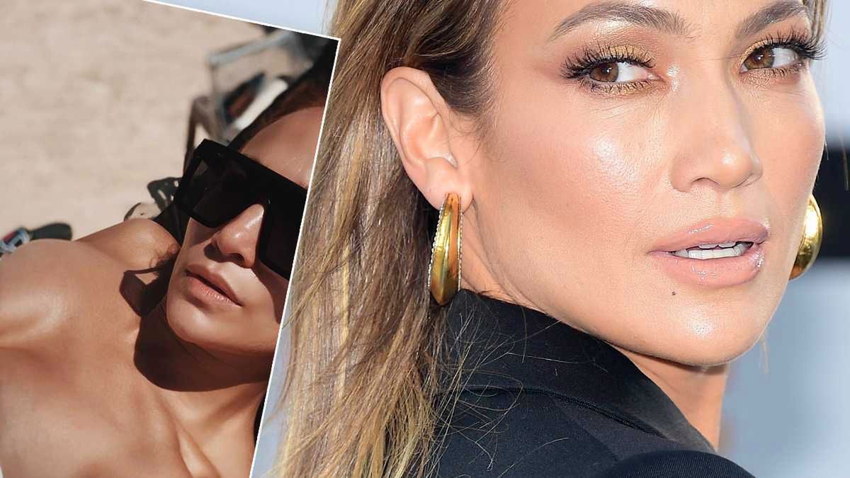 Jennifer Lopez przeszła samą siebie! W arabskim kraju opalała się prawie jak na plaży nudystów! Cieniutki pasek ledwo zasłonił jej sutki