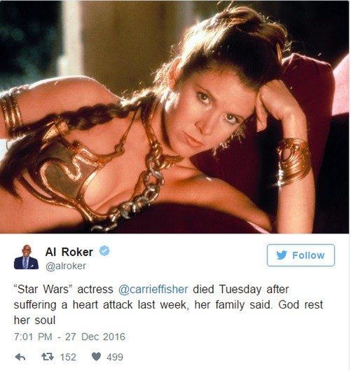 Gwiazdy pożegnały Carrie Fisher