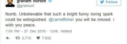 Gwiazdy pożegnały Carrie Fisher