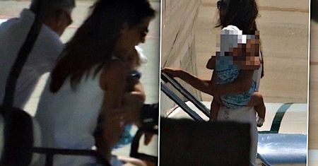 Poturbowany George Clooney z żoną i dziećmi na lotnisku. Nie był w stanie samodzielnie wejść na pokład prywatnego odrzutowca