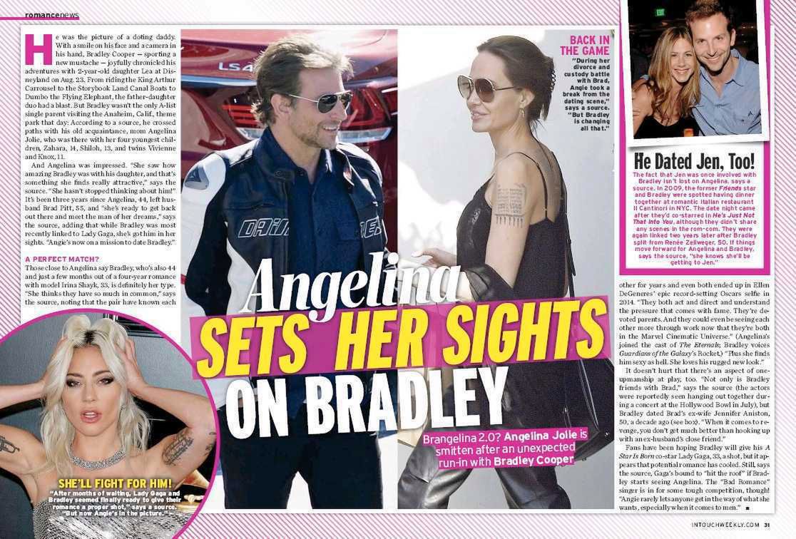 In Touch o romansie Bradleya Coopera i Angeliny Jolie