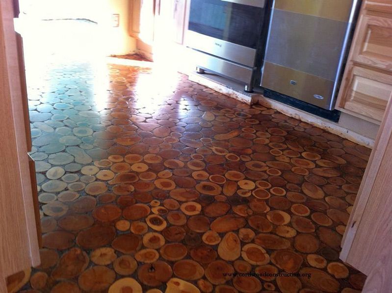 Natural Cordwood Floor