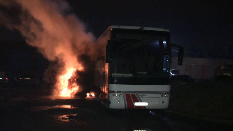 Polski autobus podpalony we Lwowie