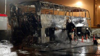 Wrak niemieckiego autobusu