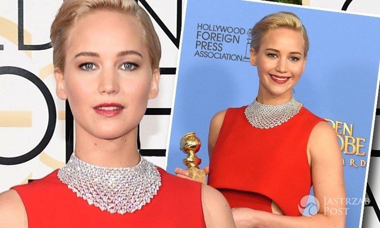 Kreacja: Dior, biżuteria: Chopard. Jennifer Lawrence, Złote Globy 2016 (fot. East News, ONS)