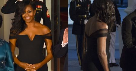 Kobieca Michelle Obama na kolacji z chińskim prezydentem
