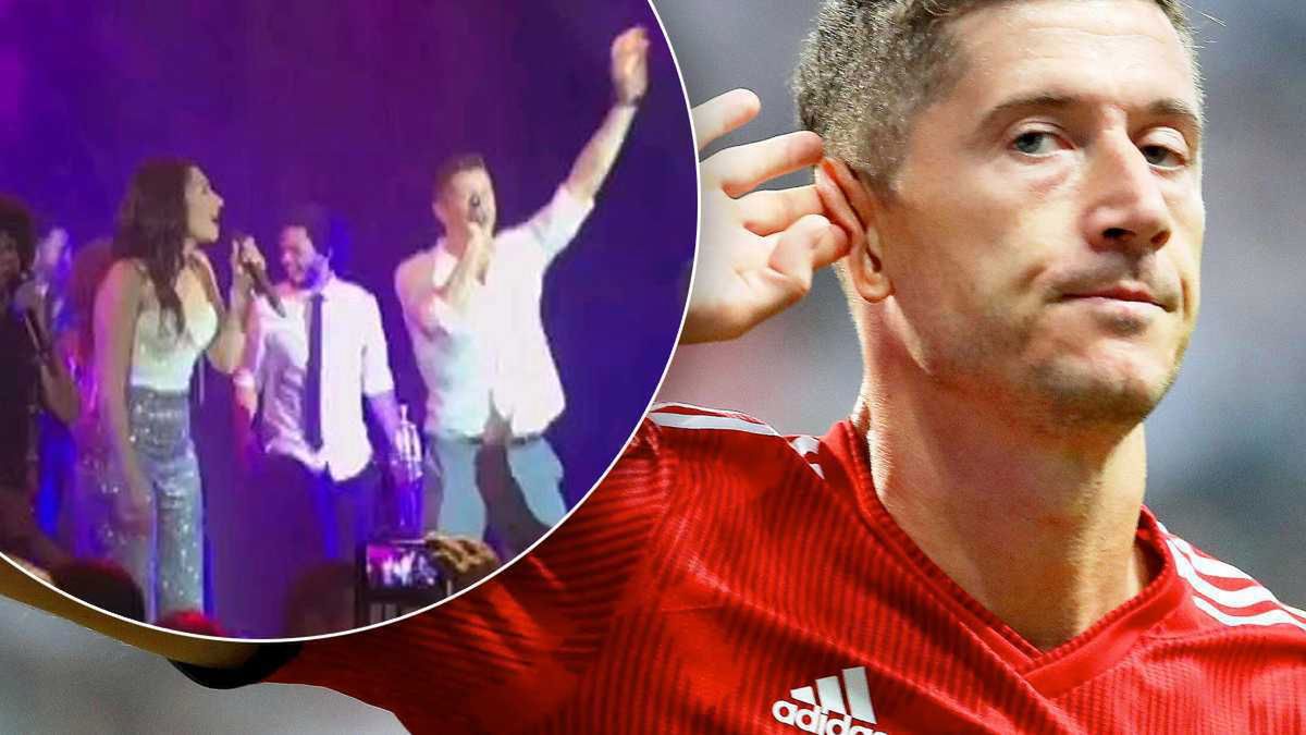 Tak śpiewa Robert Lewandowski! Na imprezie pełnej gwiazd wbiegł na scenę, wyrwał mikrofon i zrobił show! Co za talent! [WIDEO]