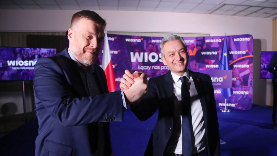 Lider Partii Razem Adrian Zandberg (L) oraz Robert Biedroń (P) - zdj. arch.