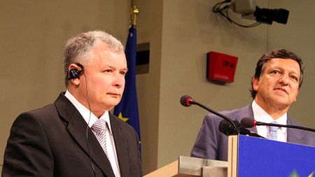 Premier Kaczyński i Jose Barroso