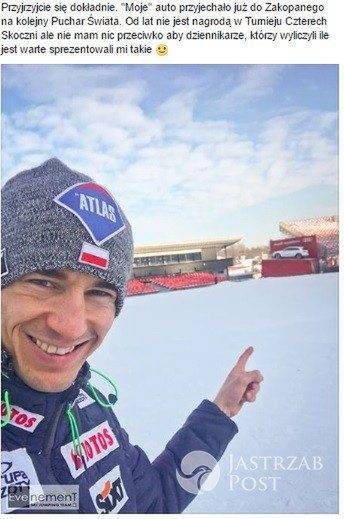 Kamil Stoch wyśmiał dziennikarzy