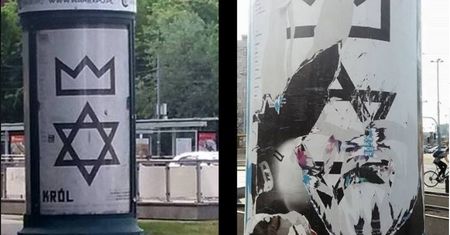 Zrywają plakaty, bo widzą gwiazdę Dawida. "Trzeba to palić"