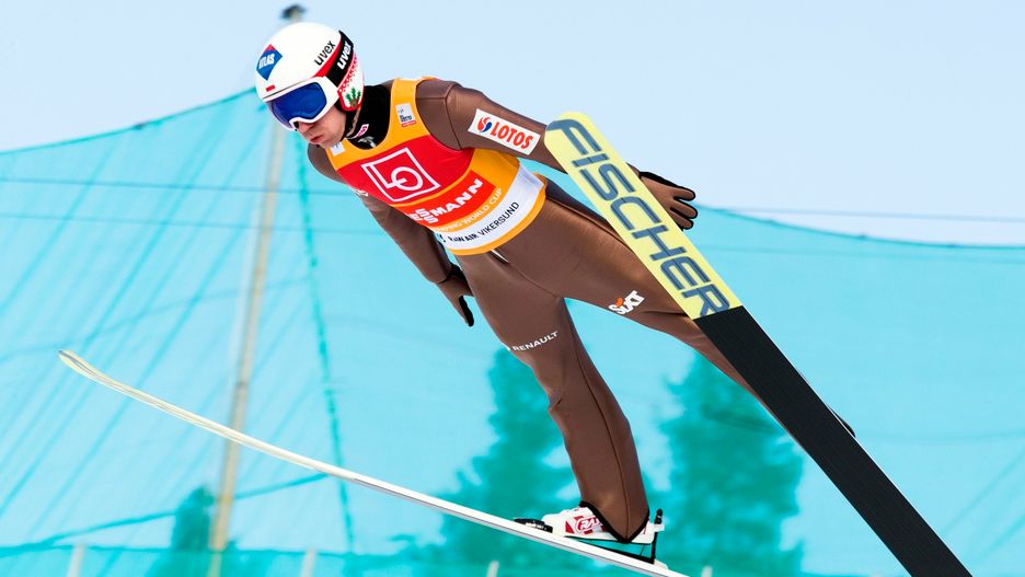 Kamil Stoch podczas konkursu w Vikersund