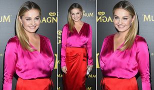 LOOK OF THE DAY: Małgorzata Socha i koktajlowy color blocking