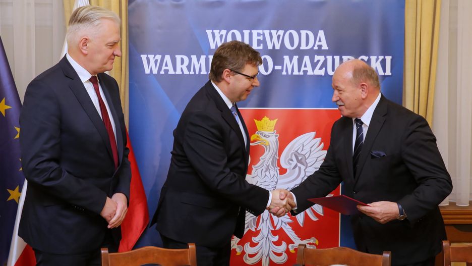 Jarosław Gowin, wojewoda Artur Chojecki i nowy wicewojewoda Aleksander Socha