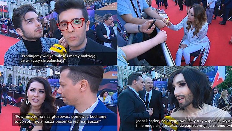 Kandydaci na Eurowizji 2015 przed wielkim finałem. Il Volo z Włoch, Elina i Stig z Estonii, Serbia, Armenia, Polska
