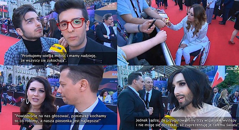 Kandydaci na Eurowizji 2015 przed wielkim finałem. Il Volo z Włoch, Elina i Stig z Estonii, Serbia, Armenia, Polska