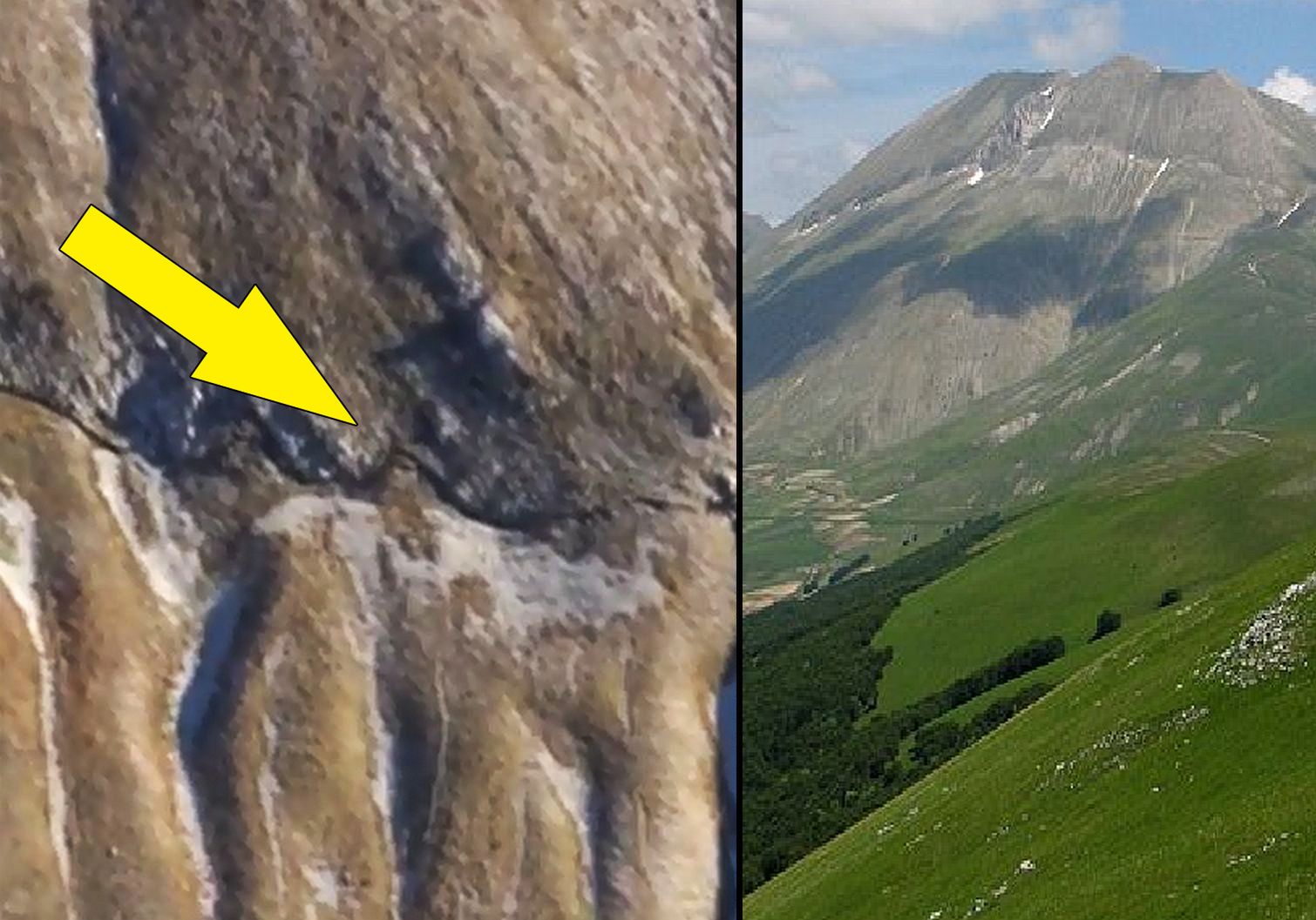 Po trzęsieniu ziemi we Włoszech pękła góra