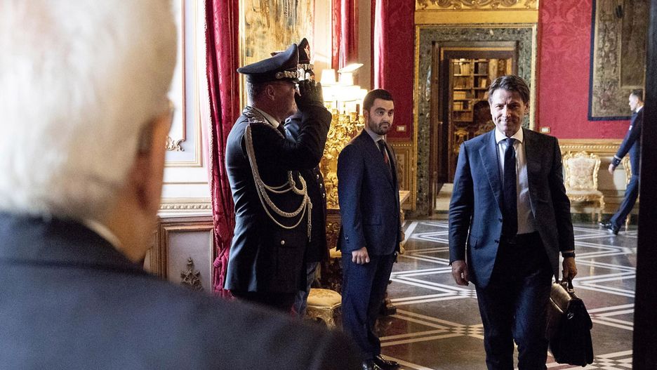 Niedoszły premier Włoch Conte tuż przed spotkaniem z prezydentem Mattarellą