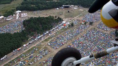 Pole namiotowe XI Przystanku Woodstock z lotu ptaka